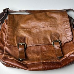 Fossil Large Leather Messenger Bag